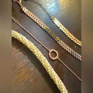 Costume jewelry ladies Mixed set of rose gold color necklace and bracelet